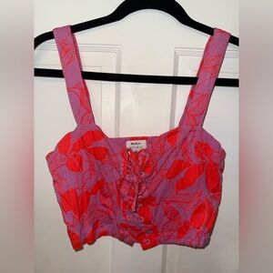 RVCA Red and Pink Floral Top